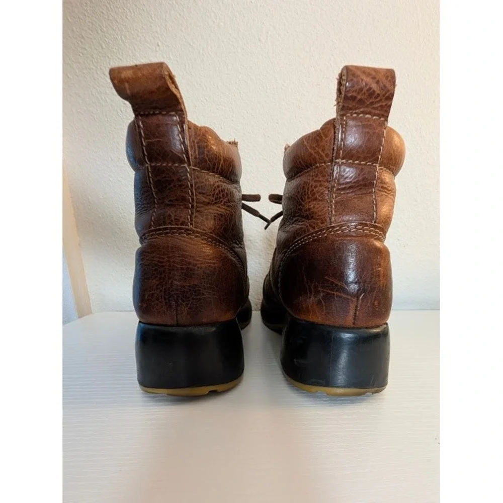 London Underground Ankle Combat Boots Womens 10 US Brown Willy Chunky 90s Y2K